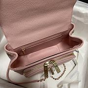 Chanel Mini Flap Bag 19 Top Handle Grained Calfskin Pastel Pink 93749  - 6