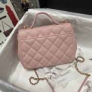 Chanel Mini Flap Bag 19 Top Handle Grained Calfskin Pastel Pink 93749  - 5