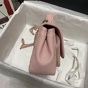 Chanel Mini Flap Bag 19 Top Handle Grained Calfskin Pastel Pink 93749  - 4