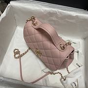 Chanel Mini Flap Bag 19 Top Handle Grained Calfskin Pastel Pink 93749  - 3