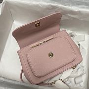 Chanel Mini Flap Bag 19 Top Handle Grained Calfskin Pastel Pink 93749  - 2