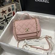 Chanel Mini Flap Bag 19 Top Handle Grained Calfskin Pastel Pink 93749  - 1