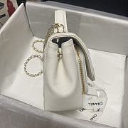 Chanel Mini Flap Bag 19 Top Handle Grained Calfskin White 93749 - 6