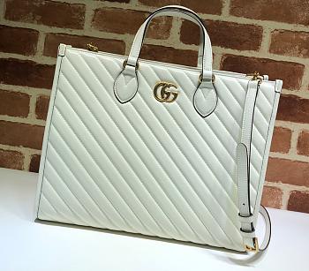 Gucci GG Marmont Tote Top Handle 35 Bag White 