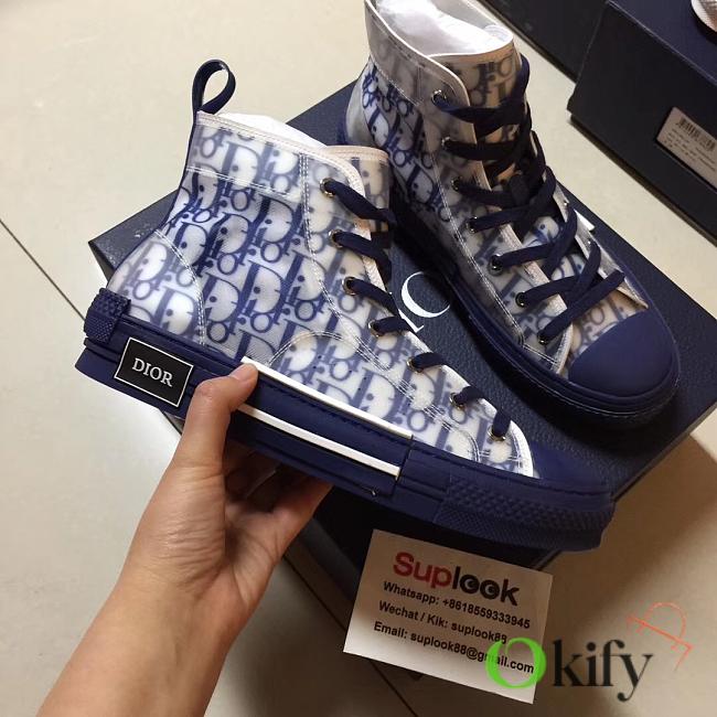 Dior High Oblique Navy Blue Sneakers 04 - 1