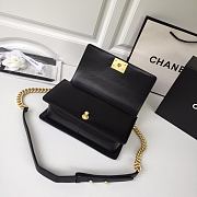 Chanel Leboy Chevron 25 Gold Hardware Black Calfskin 67086 - 2