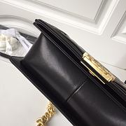 Chanel Leboy Chevron 25 Gold Hardware Black Calfskin 67086 - 3