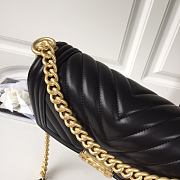 Chanel Leboy Chevron 25 Gold Hardware Black Calfskin 67086 - 4