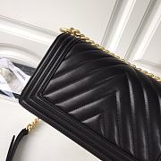 Chanel Leboy Chevron 25 Gold Hardware Black Calfskin 67086 - 6