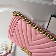 Chanel Leboy Chevron 25 Gold Hardware Pink Calfskin 67086 - 6