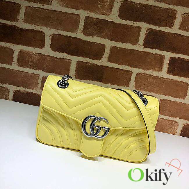 Gucci GG Marmont 26 Matelassé Leather Yellow 443497 - 1