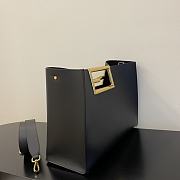 Fendi way F buckle handbag black leather 552 40cm - 4
