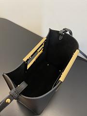Fendi way F buckle handbag black leather 551 20cm  - 2