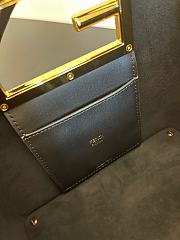 Fendi way F buckle handbag black leather 551 20cm  - 6