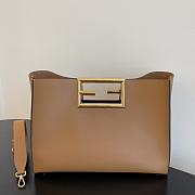 Fendi way F buckle handbag brown leather 552 40cm - 1