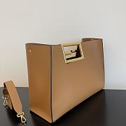 Fendi way F buckle handbag brown leather 552 40cm - 3