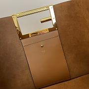 Fendi way F buckle handbag brown leather 552 40cm - 6