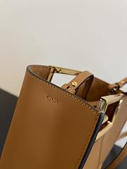 Fendi way F buckle handbag brown leather 551 20cm - 5