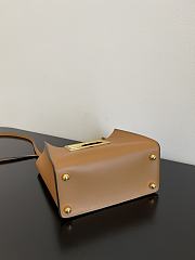 Fendi way F buckle handbag brown leather 551 20cm - 6