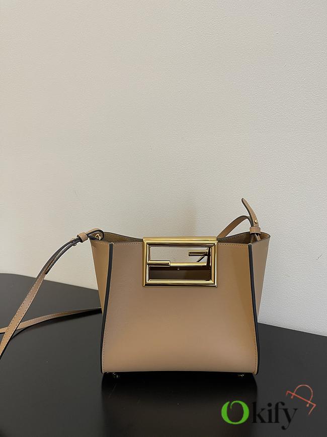 Fendi way F buckle handbag light brown leather 551 20cm - 1