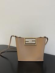 Fendi way F buckle handbag light brown leather 551 20cm - 3