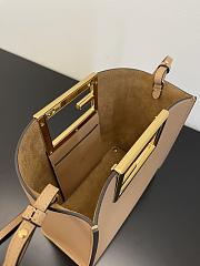 Fendi way F buckle handbag light brown leather 551 20cm - 4