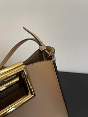 Fendi way F buckle handbag light brown leather 551 20cm - 6