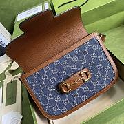 Gucci Horsebit Ophidia Canvas Blue 25 Shoulder Bag 602204 - 6