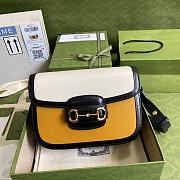 Gucci Horsebit White and Yellow Leather 25 Shoulder Bag 602204 - 1