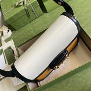 Gucci Horsebit White and Yellow Leather 25 Shoulder Bag 602204 - 4