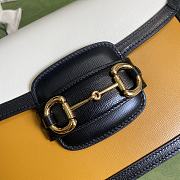 Gucci Horsebit White and Yellow Leather 25 Shoulder Bag 602204 - 5