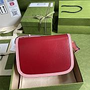 Gucci Horsebit Red and Pink Leather 25 Shoulder Bag 602204 - 3