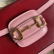 Gucci Horsebit Red and Pink Leather 25 Shoulder Bag 602204 - 5