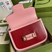 Gucci Horsebit Red and Pink Leather 25 Shoulder Bag 602204 - 6