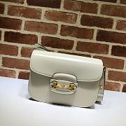 Gucci Horsebit White Leather 25 Shoulder Bag 602204 - 1