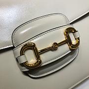 Gucci Horsebit White Leather 25 Shoulder Bag 602204 - 2