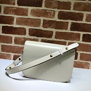 Gucci Horsebit White Leather 25 Shoulder Bag 602204 - 3