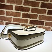 Gucci Horsebit White Leather 25 Shoulder Bag 602204 - 5