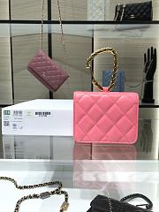 Chanel Card Holder Pink Lambskin 11 Gold Jewel Hook AP2397 - 3