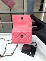 Chanel Card Holder Pink Lambskin 11 Gold Jewel Hook AP2397 - 5