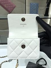 Chanel Card Holder White Lambskin 11 Black Jewel Hook AP2397 - 2