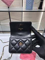 Chanel Card Holder Black Lambskin 11 Gold Jewel Hook AP2397 - 2