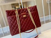 Chanel Original Lather Shopping Bag Red AS6611 35cm - 4