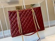 Chanel Original Lather Shopping Bag Red AS6611 35cm - 5