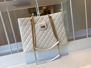 Chanel Original Lather Shopping Bag White AS6611 35cm