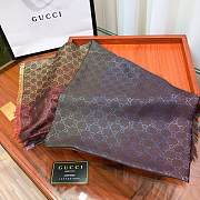 Gucci Scarf Silver Silk 002 - 4