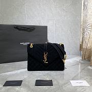 YSL Envelope Medium Bag Black Velvet 487206 24cm - 5