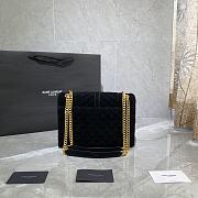 YSL Envelope Medium Bag Black Velvet 487206 24cm - 3