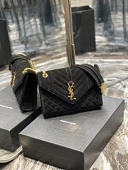 YSL Envelope Medium Bag Black Velvet 487206 24cm - 1