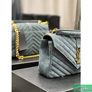 YSL Envelope Medium Bag Blue Gray Velvet 487206 24cm - 5